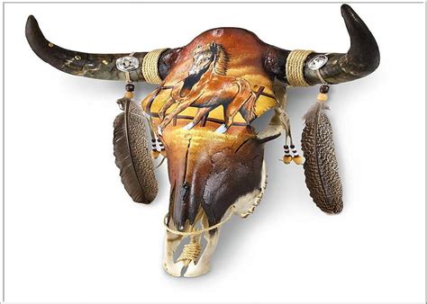 Paint Of The Skull Bison Indian Horn Buffalo Skull Hd Wallpaper