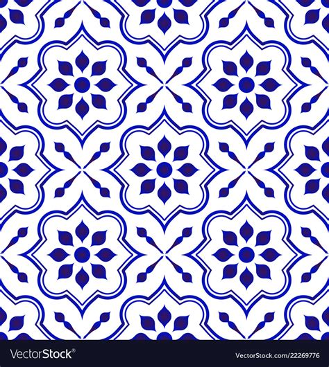 Floral Tile Pattern Royalty Free Vector Image Vectorstock