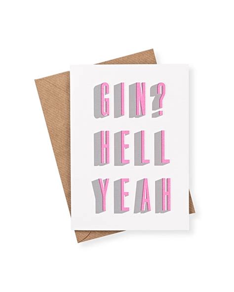 Gin Hell Yeah Card Oliver Bonas