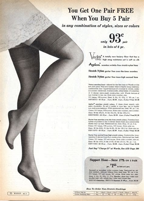 Get One Pair Free Nylon Stockings Offered In A 60s Catalog