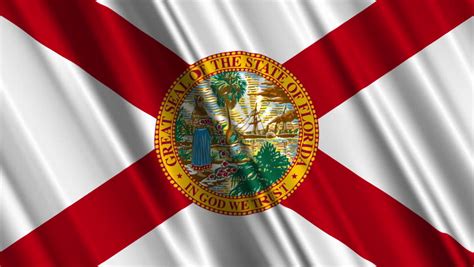Loopable Florida Flag Flag Of State Florida Waving In The Wind