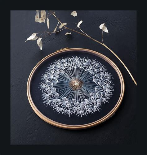 Large Make A Wish Dandelion Tulle Embroidery Hoop Etsy Hoop Art