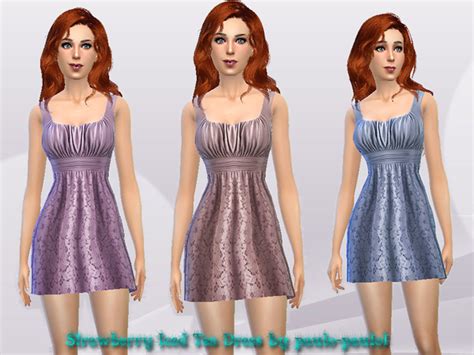 Strawberry Iced Tea Dress By Paulo Paulol At Tsr Sims 4 Updates