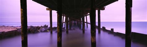 Purple Tide Sunset Long Exposure Newport Beach Pier California