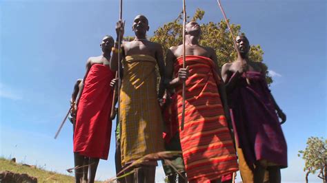 Masai Warriors Perform A Ritual Dance In Kenya Africa Stock Video