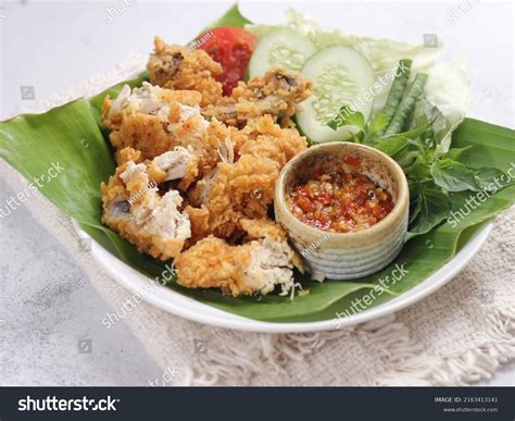 Ayam Geprek Indonesian Food Crispy Fried Stock Photo 2163413141