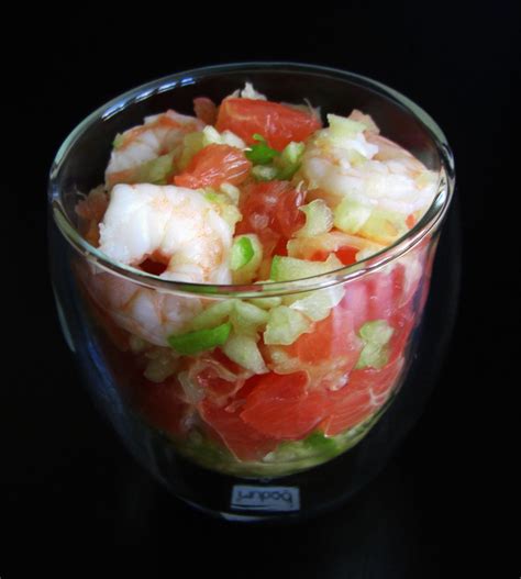 Verrine crevette pomme pamplemousse