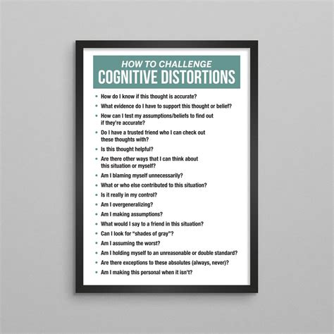 How To Challenge Cognitive Distortions Therapy Poster Mental Etsy