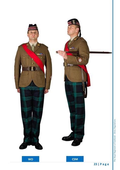 scots no2c dress non ceremonial with trews warrant officer company sergeant major