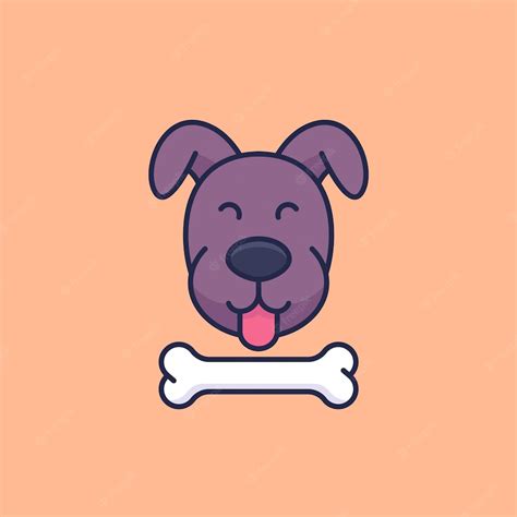 Premium Vector Happy Dog And Bone Vector Icon