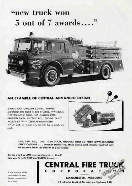 Central Fire Trucks 5 Out Of 7 Awards 1959