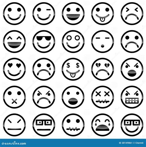 Iconos Sonrientes Ilustración Del Vector Ilustración De Felicidad