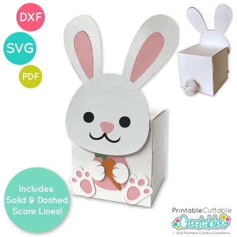 Easter Bunny Treat Box Svg File For Cricut And Silhouette