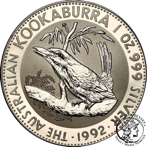 Australia 1 dolar 1992 Kookaburra (1 uncja) st.L | archiwum.niemczyk.pl