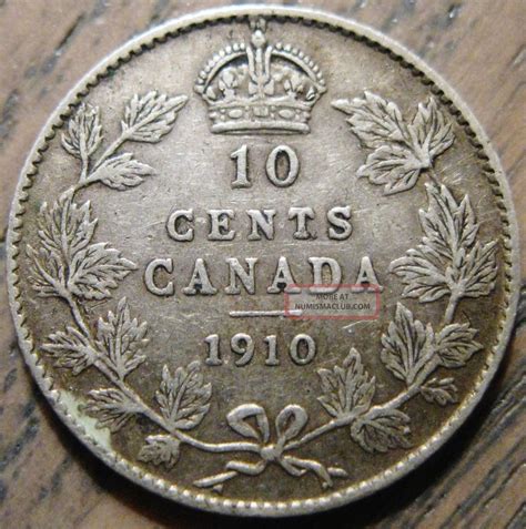Canada 1910 Ten Cent Silver Mid Grade Details Eye Appeal 44