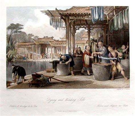 Ancient Silk Production In China By Thomas Allom 1843 1847 Old