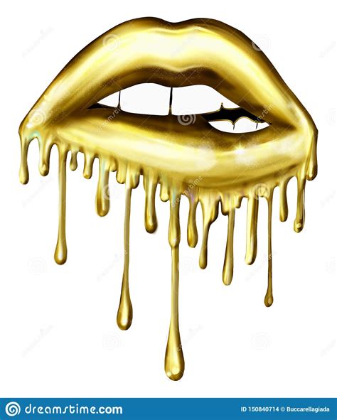 Illustration Of Biting Dripping Lips Graphic Illustration Stock