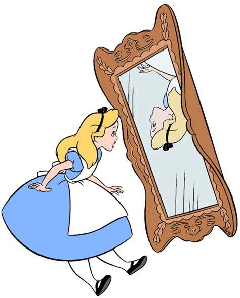Alice Floating Down With The Mirror Down Through The Rabbit Hole