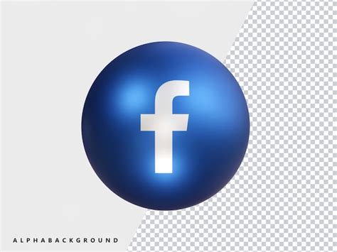 Ícone Metálico Do Facebook Com Renderização Em 3d Transparente Psd