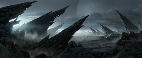 Alien Landscape By Andreewallin On Deviantart Dark Landscape Sci Fi
