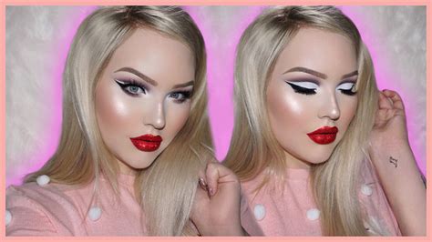 Classic Holiday Glam Makeup Tutorial Red Glitter Lips