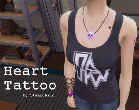 Mod The Sims Small Simple Heart Tattoo
