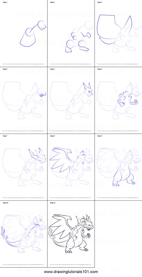 How To Draw Pokemon Mega Charizard X Easy Pokemon Drawing Easy