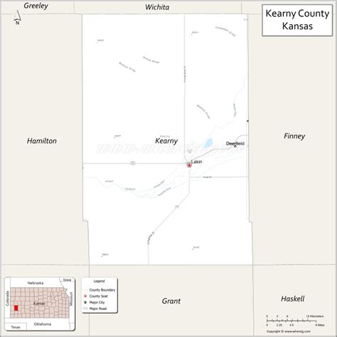 Map Of Kearny County Kansas Where Is Located Cities Population