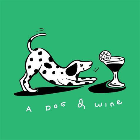Premium Vector Dog With Wine Illustration