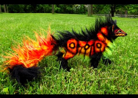 Fully Hand Made Poseable Fire Wolf By Wood Splitter Lee On Deviantart