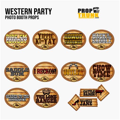 I81 Western Party Photo Booth Props