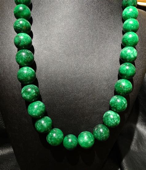 Jade Bead Necklace Natural Jadeite Etsy Jade Bead Necklace Beaded