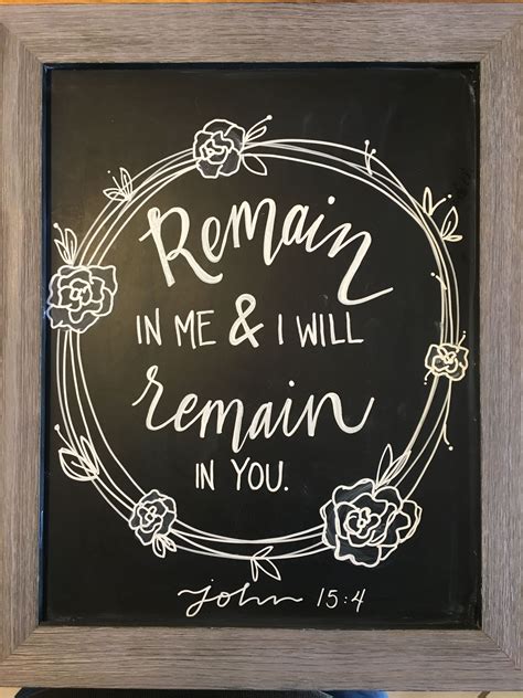 Chalkboard Remain In Me And I Will Remain In You John 155 Floral