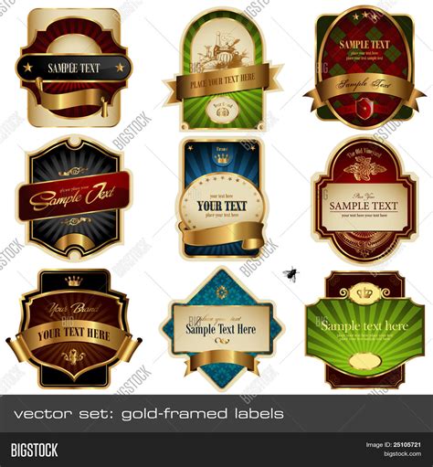 Vector Set Gold Vector And Photo Free Trial Bigstock