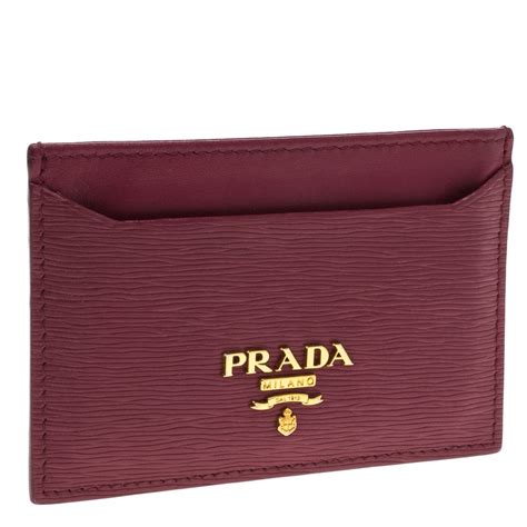 Prada Dark Pink Leather Card Holder Prada Tlc