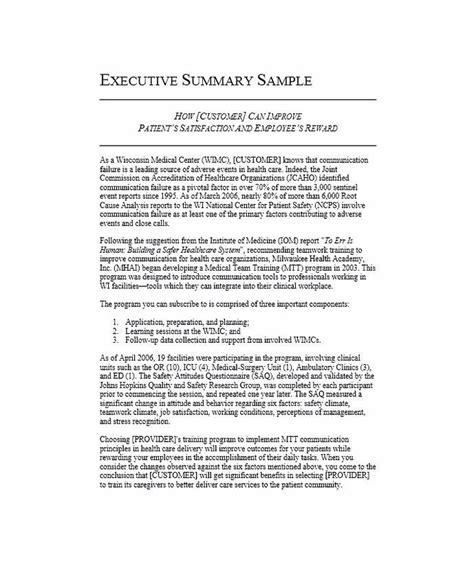 A report is a form of writing that is systematic, organized, and often tries to define or analyze a problem or an event. Executive Summary Example | Executive summary example ...