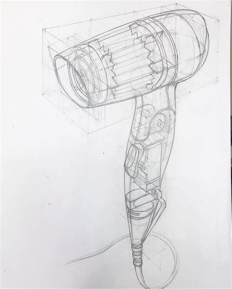 Technical Sketch Of A Hairdryer Drawing Design Sketch Technical