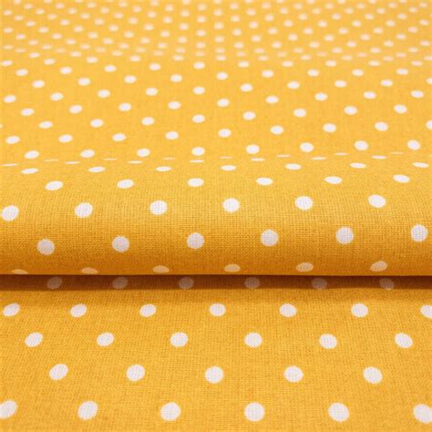 Polka Dot Fabric Cotton Fabric Yellow Fabric Mustard Fabric Etsy