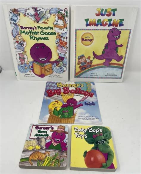 Vintage Barney And Friends Book Lot 5 Board Pb Hc Baby Bops Toys Just