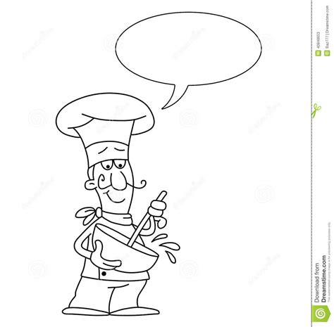 Cartooning will require a layer of flat colors that the end result is a finished picture of a cartoon chef drawing that is ready to be printed out in a hard copy or can be sent out digitally to anyone. Cartoon Chef Stock Vector - Image: 40848653