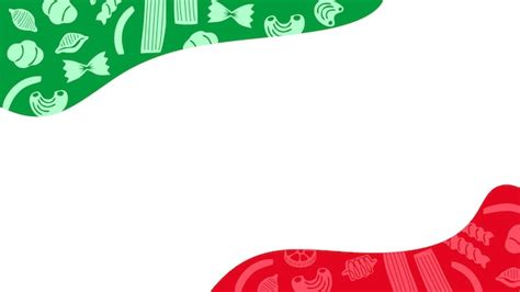 Premium Vector Pasta Pattern With Italian Flag Color Palette