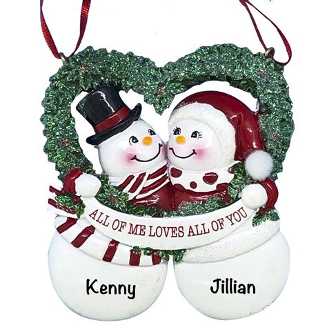 Snowman Couple All Of Me Personalized Ornament Personalized Ornaments