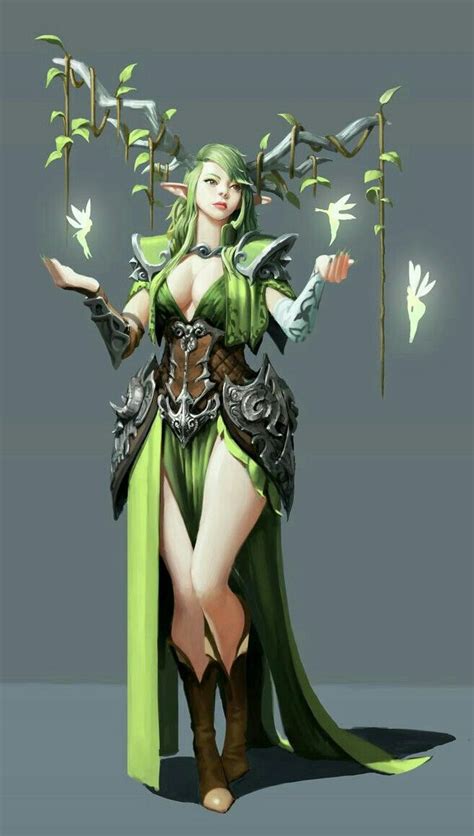 Female Elf Druid Pathfinder PFRPG DND D D D20 Fantasy Female