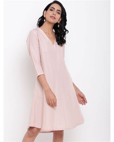 Blush Pink Cotton Linen Dress By Truebrowns The Secret Label