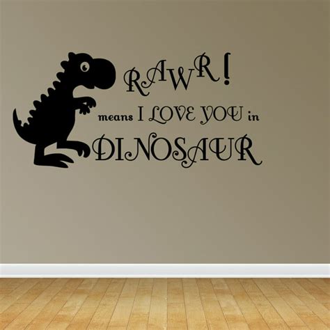 Wall Decal Quote Rawr Means I Love You In Dinosaur Playroom Sticker Decor R45