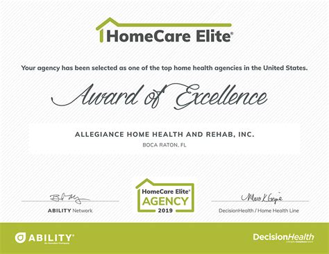 These services are reimbursed by medicare, insurance, and the veteran benefit program. Allegiance Home Health Celebrates our 5 Star Medicare Rating!