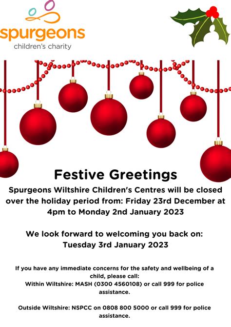 Centre Christmas Closure Dates Wiltshire Childrens Centres