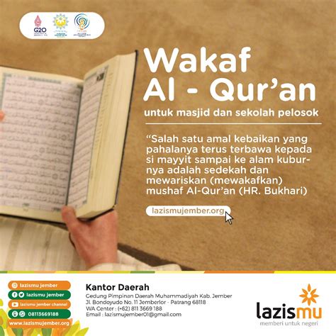 Wakaf Al Quran Alirkan Pahala Hingga Alam Kubur Lazismu Jember