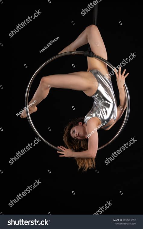 Petite Athletic Brunette Acrobat Suspended Aerial Stock Photo Shutterstock