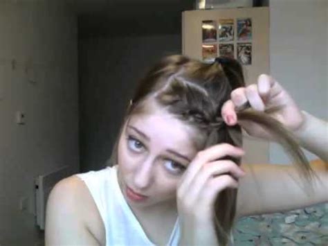 Here's an easy hair style that's been nabbed straight from the runway—a playfully parted ponytail. Quick & Easy French Braid for fringe/Bangs tutorial (short ...